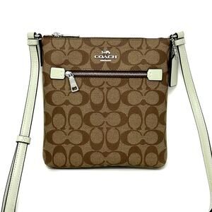 Coach Mini Rowan File Bag Crossbody Purse In Signature Canvas Khaki Sage CF340
